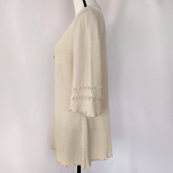 Vintage Y2K Wandering Sage Eco Friendly Cream Duster Cardigan Sweater - Picture 5 of 11